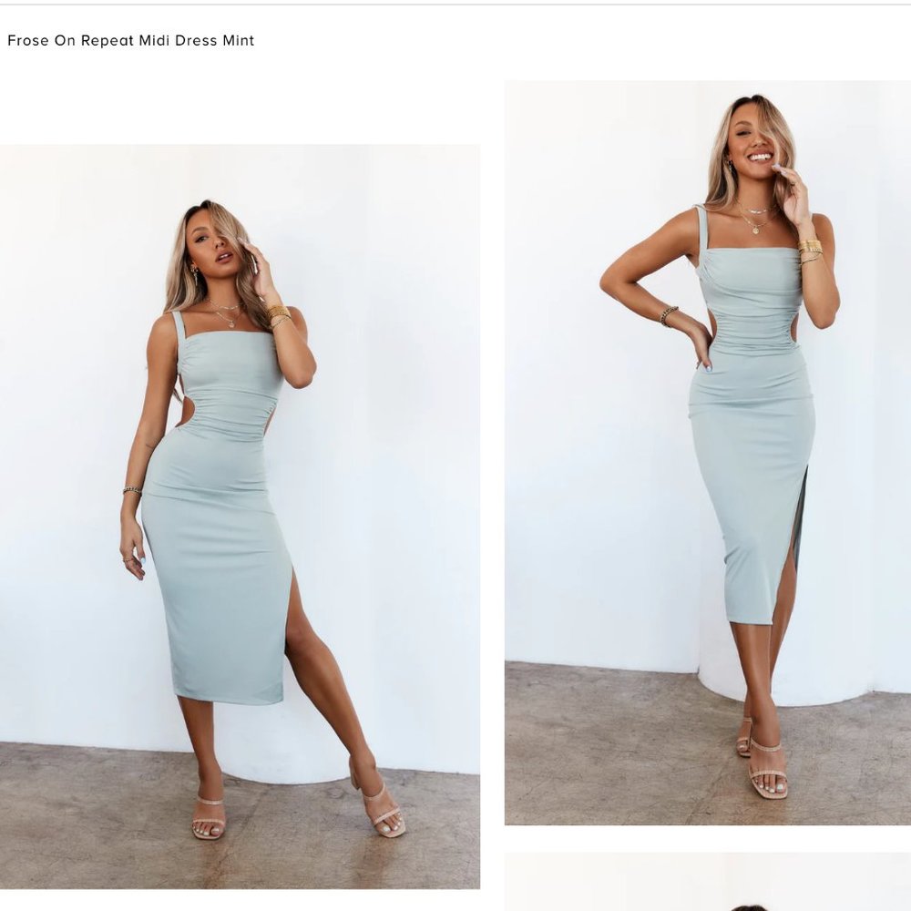 NWT Hello Molly Frose On Repeat Backless Midi Dress with Slit XS